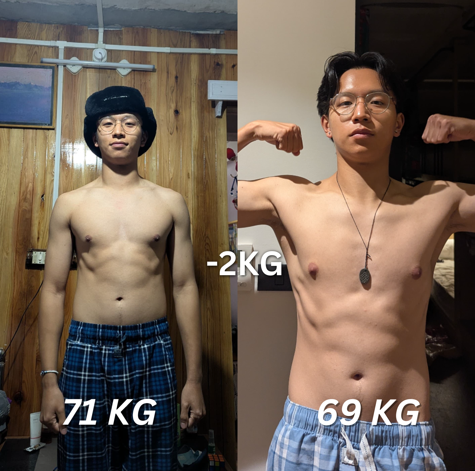 71kg to 69kg transformation